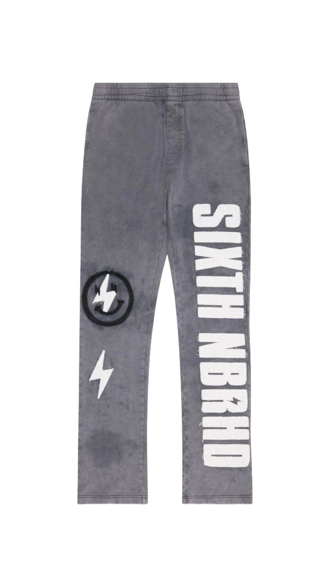 6THNBRHD "CUTOUT" GRAY RELAXED FIT FLEECE PANTS