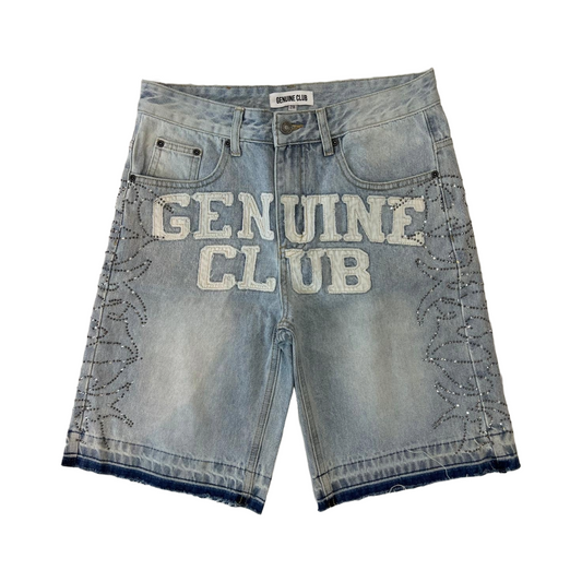 GC LT BLUE DISTRESSED WASHED GENUINE JORTS