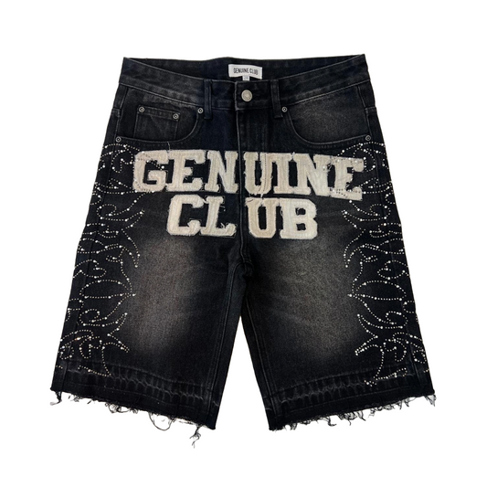GC BLACK DISTRESSED WASHED GENUINE JORTS