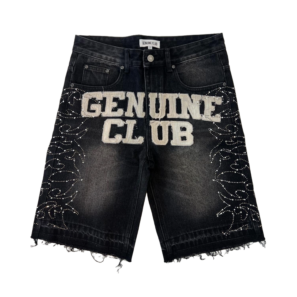 GC BLACK DISTRESSED WASHED GENUINE JORTS