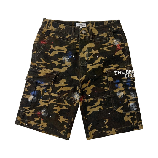 GC CAMO CARGO DENIM SHORTS