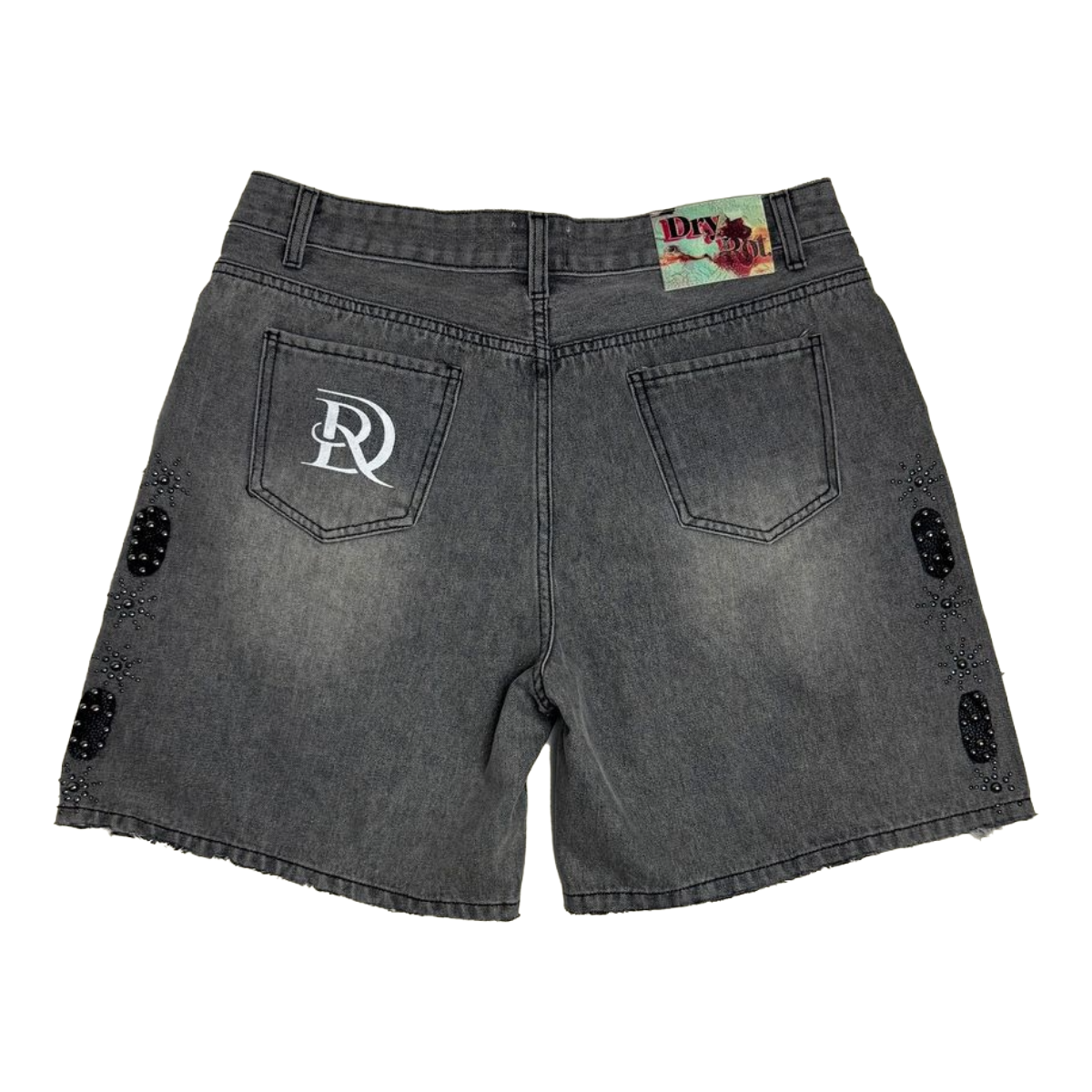 DRY ROT "COWBOY JEWLZ" BLACK DENIM SHORTS