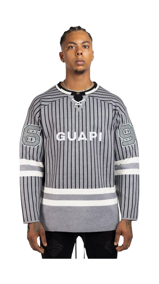 GUAPI SHARK GREY KNIT HOCKEY JERSEY