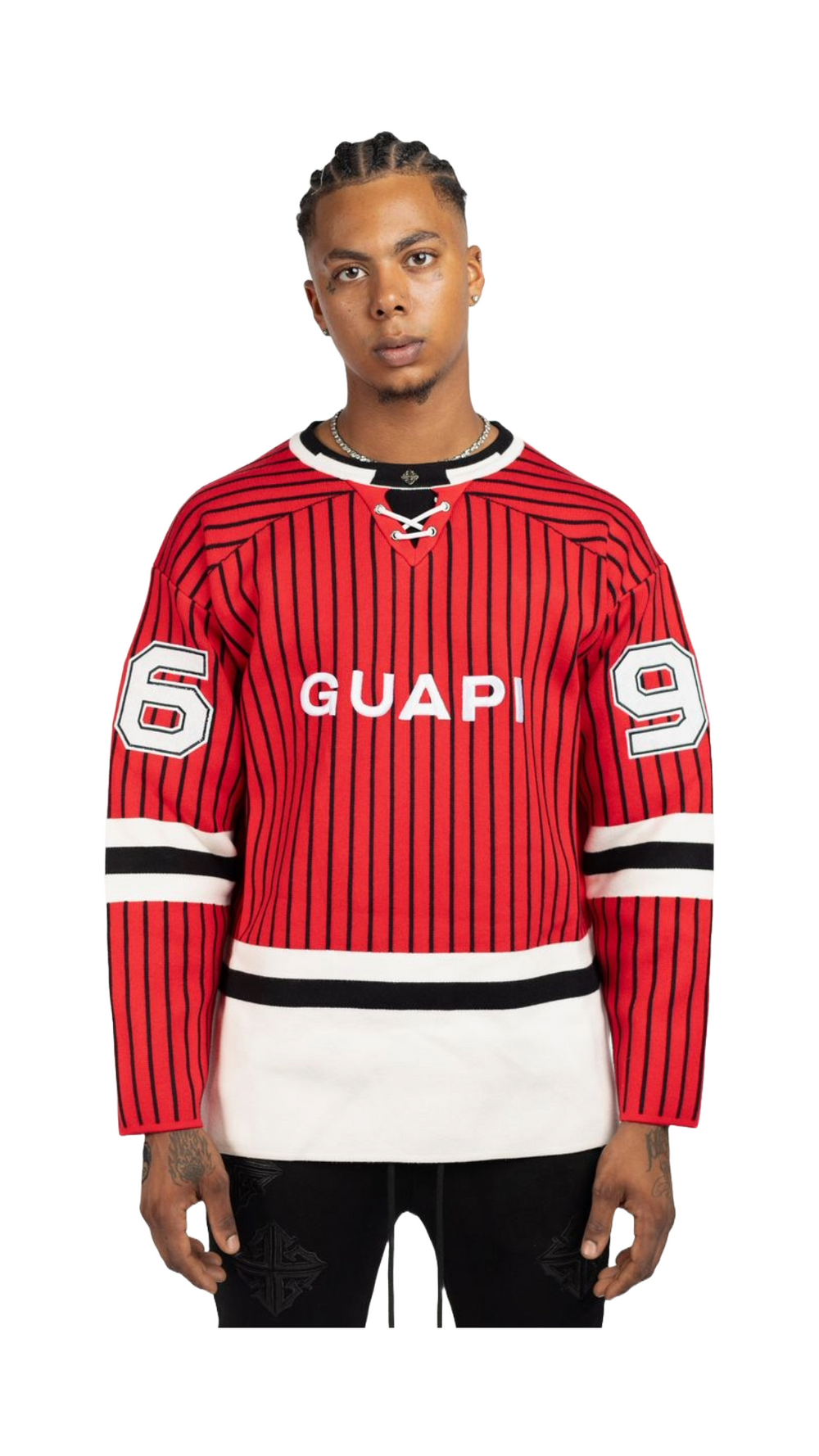 GUAPI BLOOD RED KNIT HOCKEY JERSEY