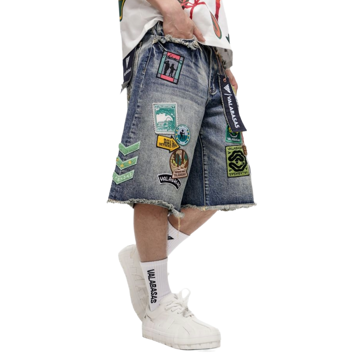 VALABASAS "TERRA" BLUE WASH SHORTS