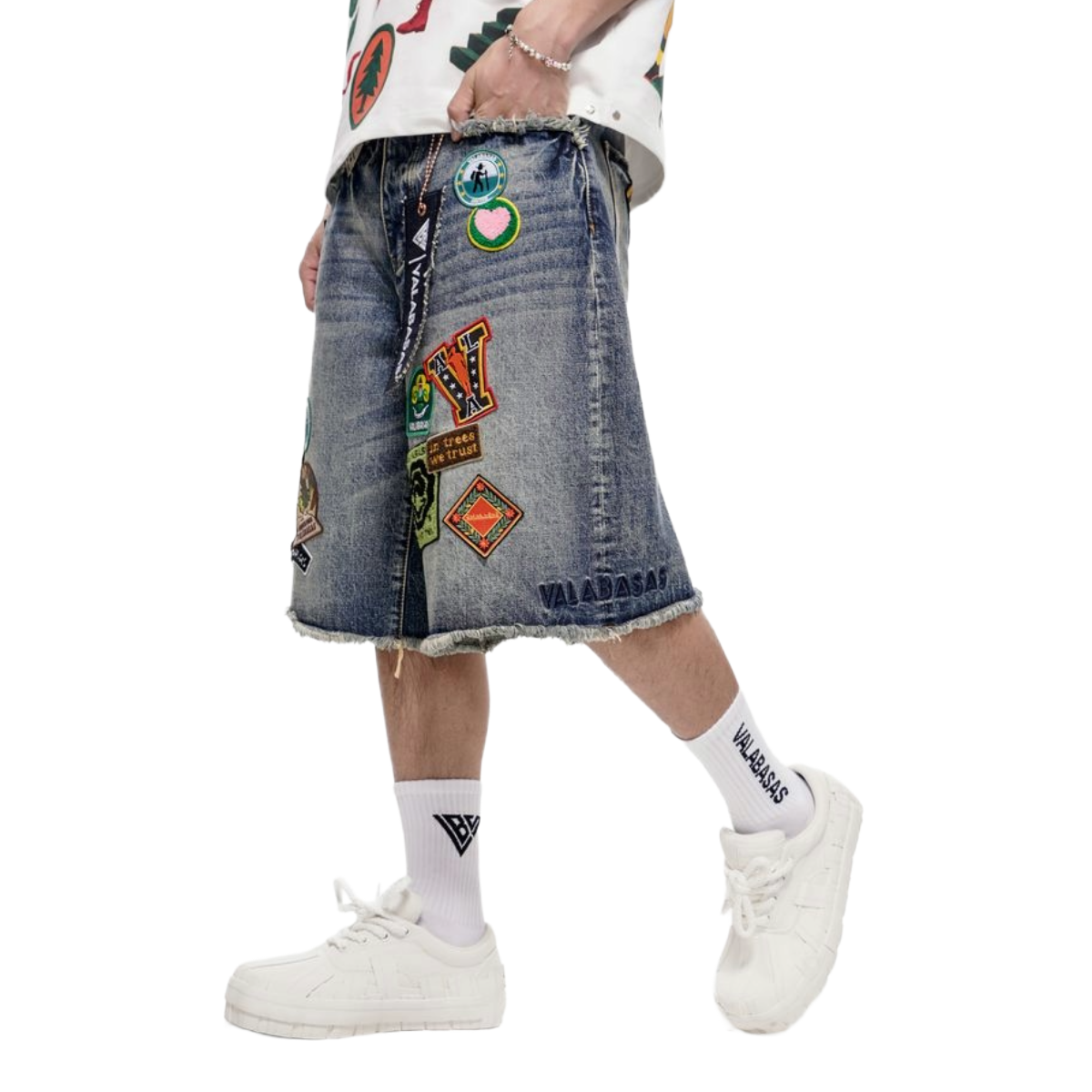 VALABASAS "TERRA" BLUE WASH SHORTS