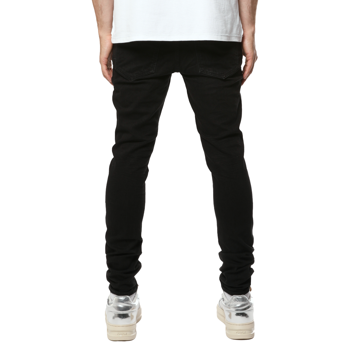 PURPLE 'KNEE SLIT RINSE' SLIM DENIM