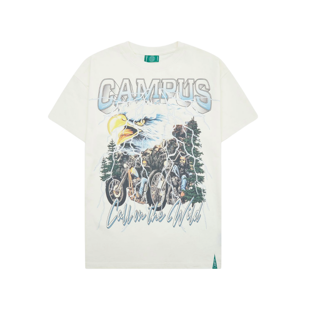 CAMPUS ELECTRIC STROM CROPPED TEE - WHITE