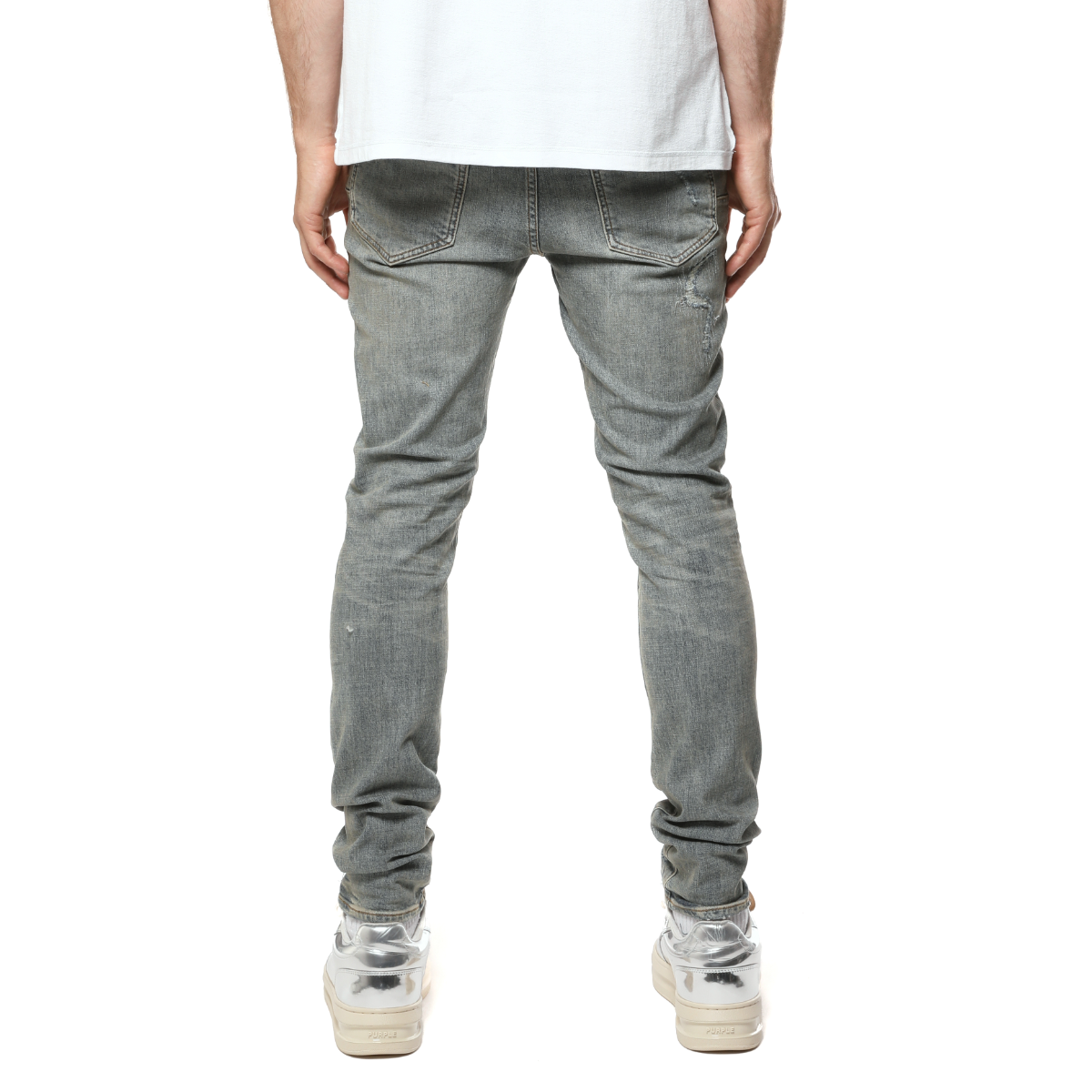 PURPLE 'REPAIR' STRETCHED DENIM (LIGHT BLUE)