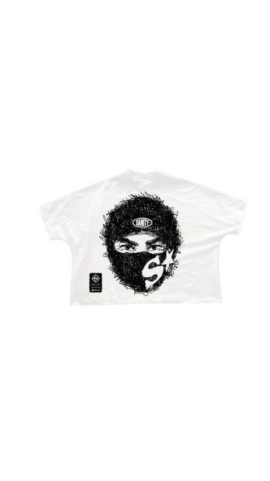 SANITY "URBAN PHANTOM" WHITE CROP TEE