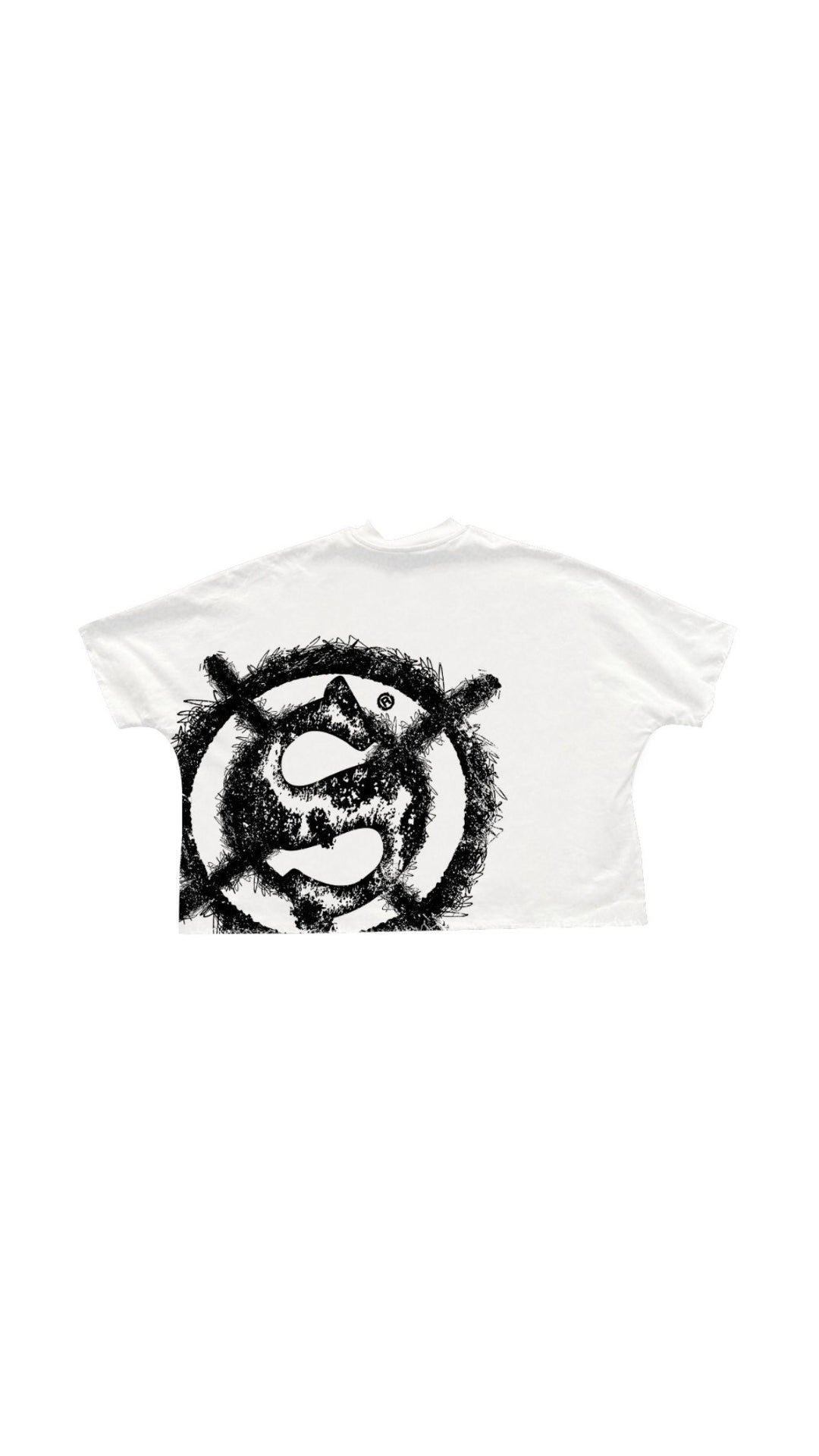 SANITY "URBAN PHANTOM" WHITE CROP TEE