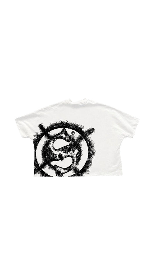 SANITY "URBAN PHANTOM" WHITE CROP TEE