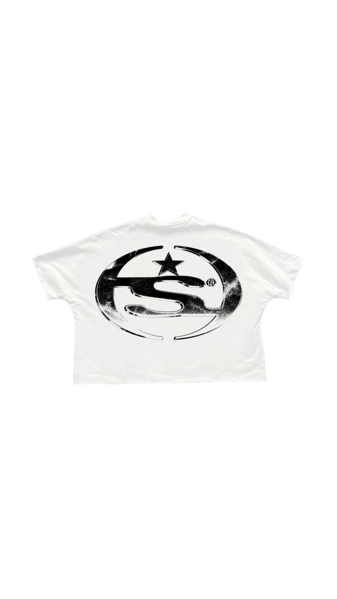 SANITY "DEATH RACER" CROP WHITE TEE