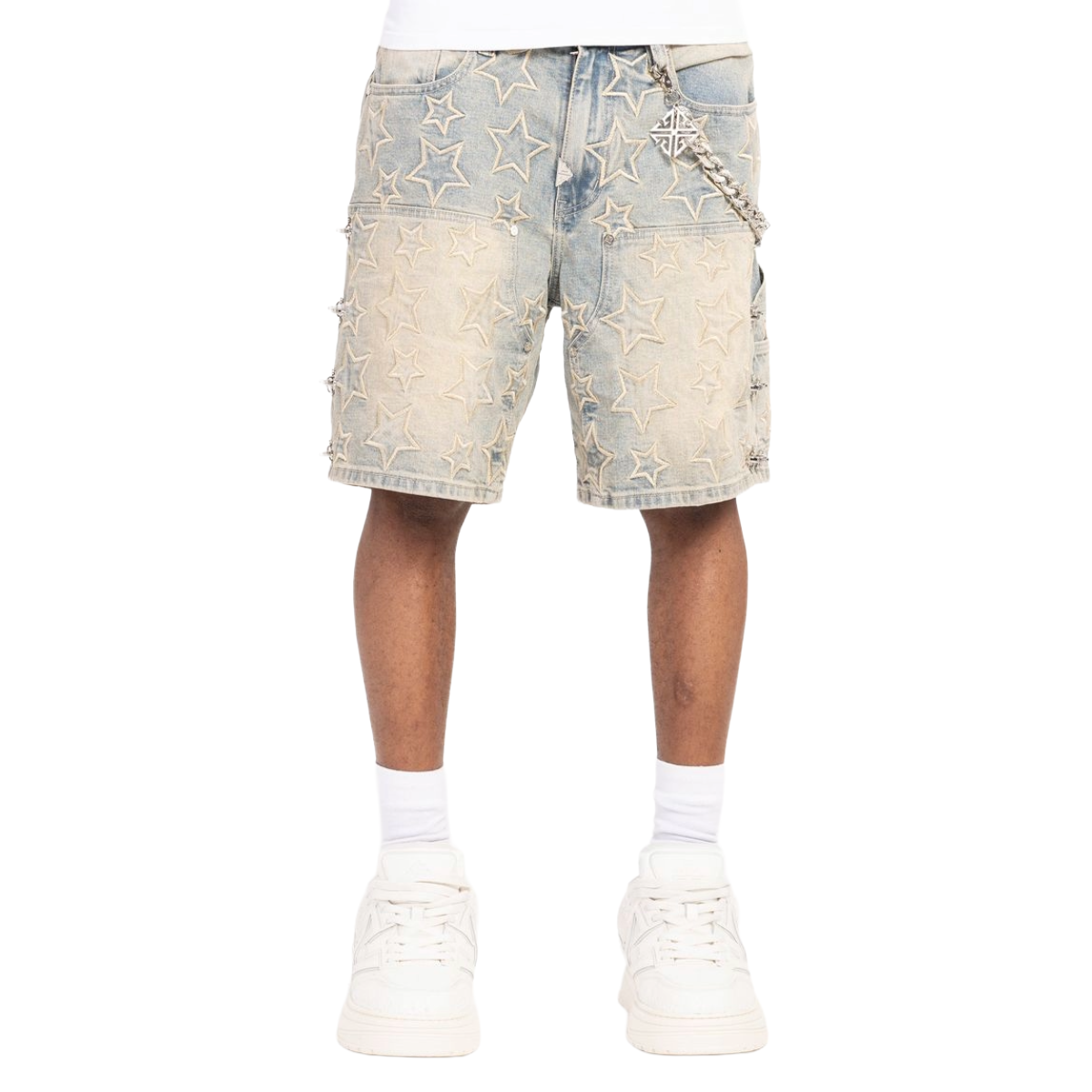 GUAPI  VINTAGE BLUE "STARS" DENIM SHORTS