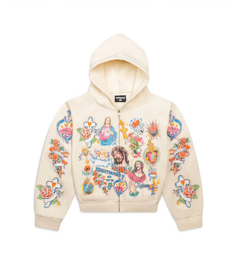 RIGHTEOUS CREAM RISEN ZIP UP