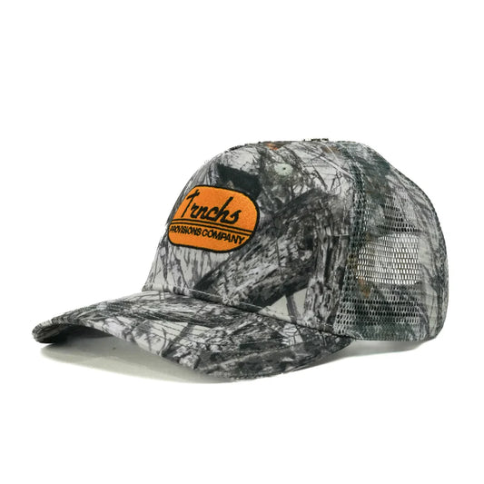 TRNCHS 5-PANEL TRUCKER CAP CAMO