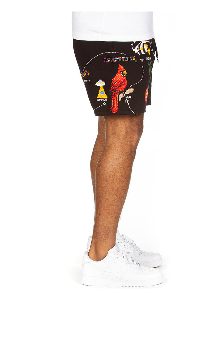 ICECREAM DESTINATION SHORTS (BLK)