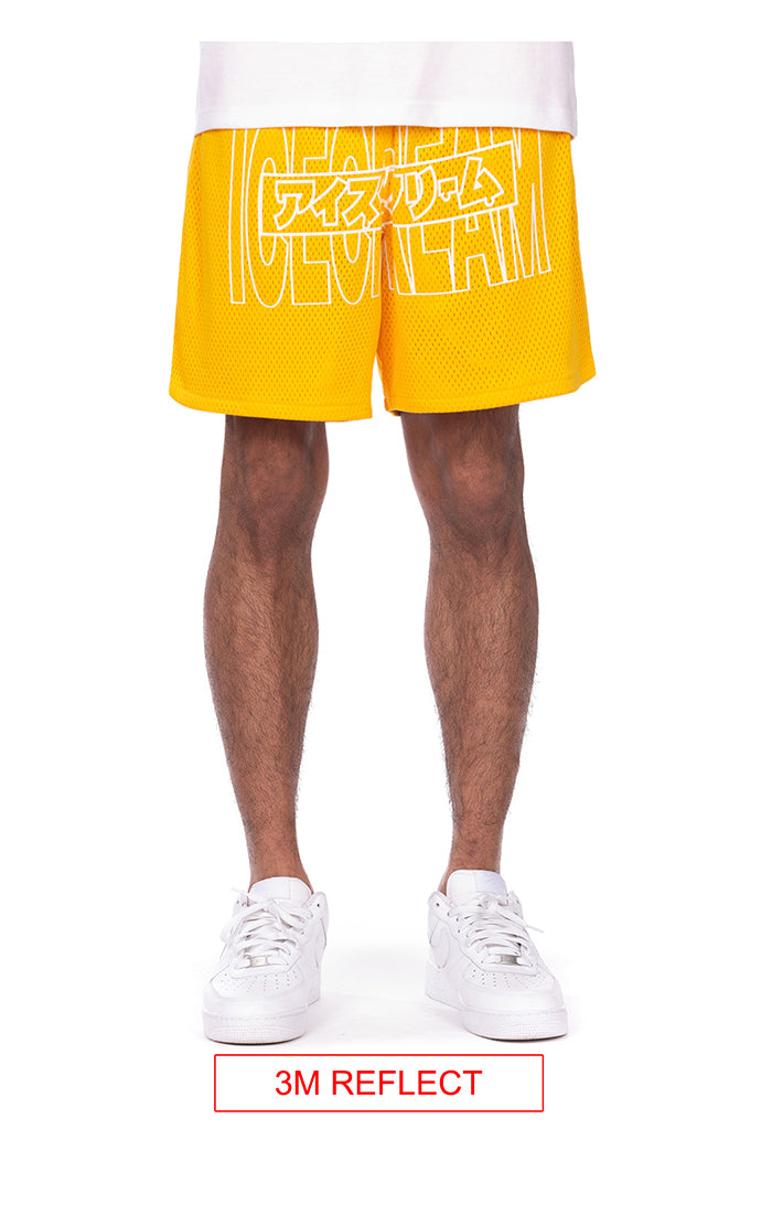 ICECREAM KATAKANA SHORTS (GOLD) 3M REFLECT