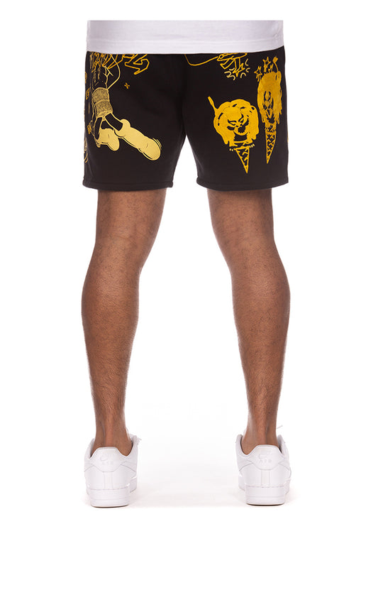 ICECREAM SCOOP SWEATSHORTS (BLK)