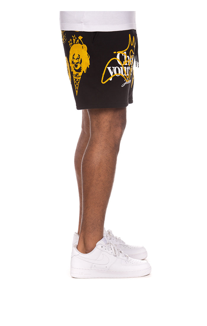 ICECREAM SCOOP SWEATSHORTS (BLK)