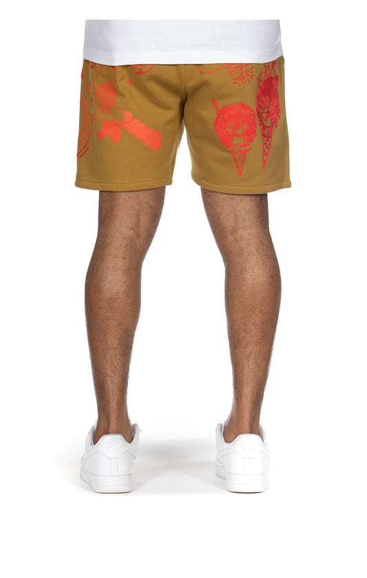 ICECREAM SCOOP SWEATSHORTS (DRIED TOBACCO)