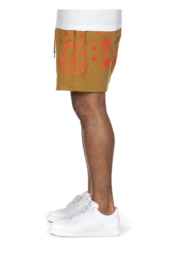 ICECREAM SCOOP SWEATSHORTS (DRIED TOBACCO)