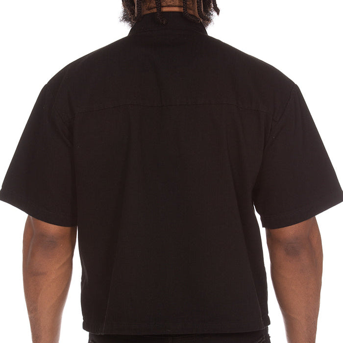 IC BLACK DOG SS WOVEN SHIRT (CROPPED)