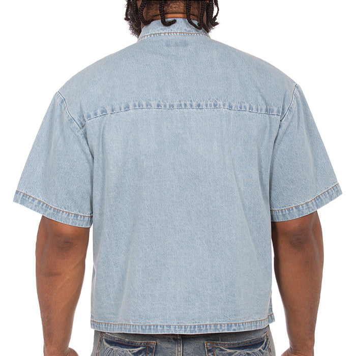IC BLUE DOG SS WOVEN SHIRT (CROPPED)