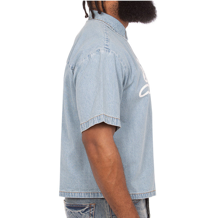 IC BLUE DOG SS WOVEN SHIRT (CROPPED)