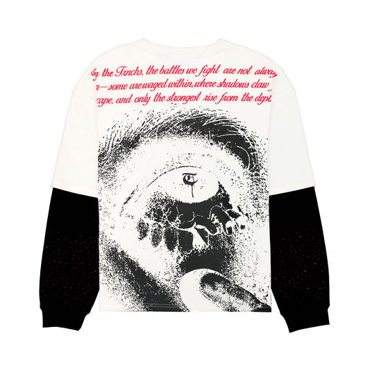 TRNCHS WITHIN THE DEPTHS LAYERED BLACK LONG SLEEVE TEE