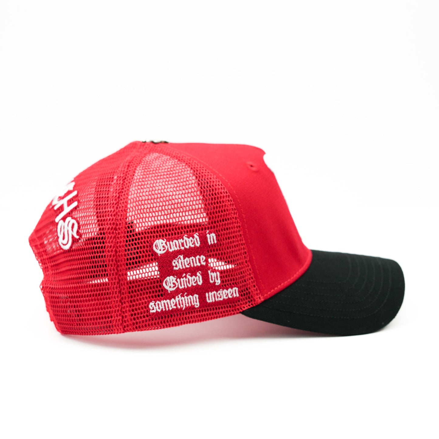 TRNCHS “5-PANEL TRUCKER CAP” RED/BLACK